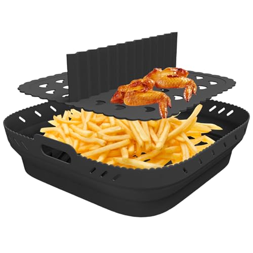 Faline di silicone aerfrelle con divisori 2 pcs da 8,5 pollici quadrati di frigoripini silicone cesto alimentare friggitore di aria che inserisce la sostituzione riutilizzabile di carta pergamena inf Faline di silicone aerfrelle con divisori 2 pcs da 8,5 pollici quadrati di frigoripini silicone cesto alimentare friggitore di aria che inserisce la sostituzione riutilizzabile di carta pergamena inf