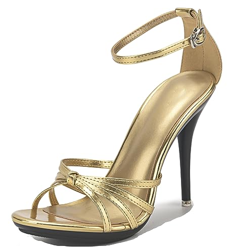 Sandales à talon aiguille femme chaussure de soirée chic à talon doré 10 5 cm pointure 36.5