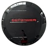 Schwarz mit roten Worten passend für Land Rover Defender 2020–2023 Ersatzrad-Reifenabdeckung