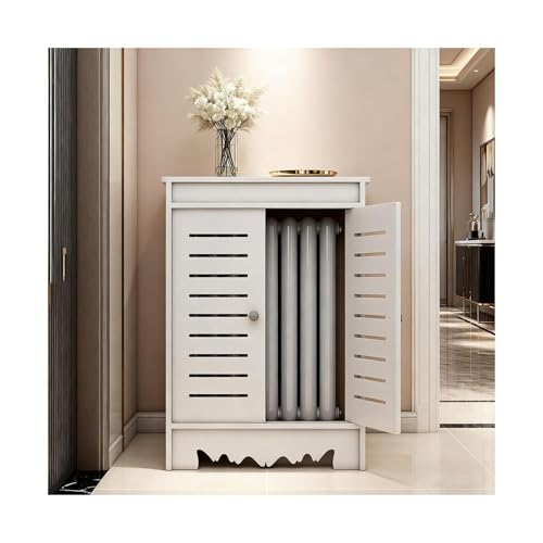 EYRMQWJPC Estante para Cubierta de radiador, Cubierta del radiador MDF con el Portador Derecho Piso de la Parrilla Loered en tamaños múltiples Blancos(80x80x20cm)