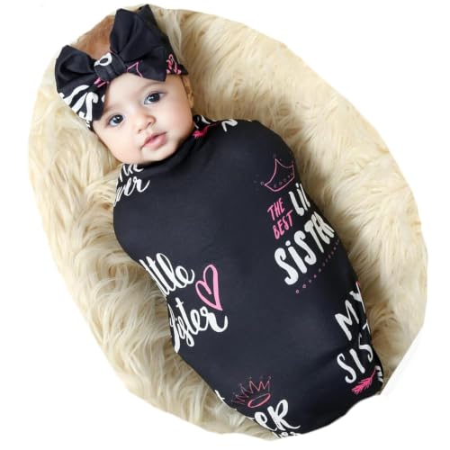 Image of Galabloomer Newborn Receiving Blanket Headband Set Baby Flower Swaddle