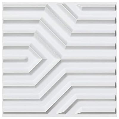 Art3d Decorative 3D PVC Wall Panel for Interior Décor, 12-Pack 19.7 x 19.7 in., 32 Square Feet, Stripe