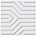 Art3d PVC 3D Wall Panels Geometric Mate Pattern Pack of 12 Tiles Cover 32 SqFt, Size 19.7" x 19.7" in Matt White