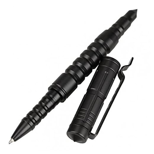 Geshiglobal B8 Aviation - Bolígrafo táctico de aluminio antideslizante para autodefensa, color negro