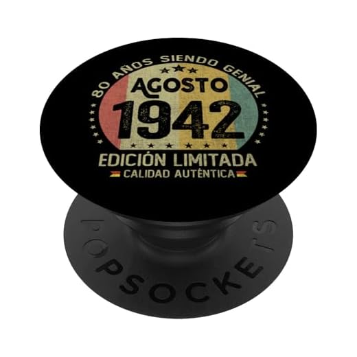80 años Cumpleaños Las Leyendas nacen en Agosto de 1942 PopSockets PopGrip Intercambiable