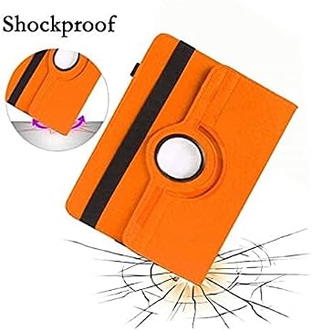 Universal 7 Inch Tablet Case - Premium PU Leather 360 Degree Rotating Stand Folio Wallet Cover Android Tablets, Smooth Interior Fit for Kindle eReader Fire Lenovo/Sony E-Book (Orange)