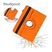 World biz Universal 8 inch Tablet Case, PU Leather Stand Case Folio Cover 360° Rotating Case Fits for All 8.0" Inch Samsung, Lenovo, Acer, Huawei, Sony, iPad, Toshiba Android Tablets (Orange)