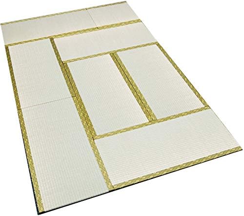 TATAM Tatami Mat Japanese Traditional 1/4 Size (17x34 inch) 7.5 Piece Set Unit Mattress Made in Japan (Edo-Chrysanthemum)