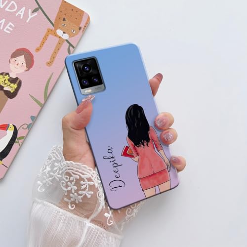 Image of COLORflow Back Cover Compatible with Vivo V20 | Professional Girl Color Customized Back Cover Compatible with Vivo V20