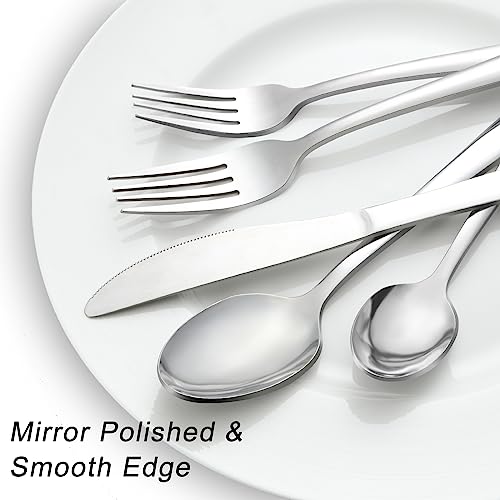 image for Pleafind 72-Pieces Silverware Set for 12, Flatware Set with Steak Kniv