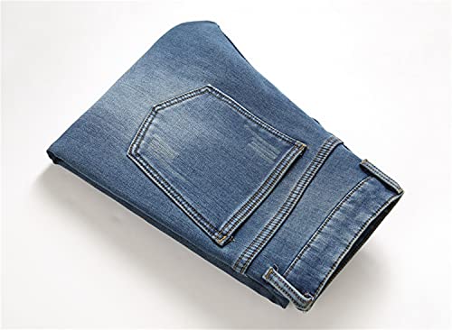 Men's Flannel Lined Jeans Slim Fit Tapered Fleece Lined Demin Pants Relaxed-Fit Straight-Leg Jeans3