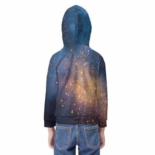 Pull à capuche imprimé 3D nébuleuse pour enfant 8-10 ans confortable - 6