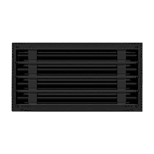 Image of BUILDMART - 16x8 Modern AC Vent Cover - Decorative Black Air Vent - Standard Linear Slot Diffuser - Register Grille for Ceiling, Walls & Floors - Texas Buildmart