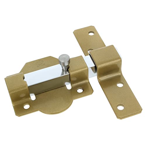 Miniatura 2 de Amig - Cerrojo De Sobreponer Para Puertas De Entrada O Traseras Mod. 1p - 105 X 165 Mm - Pasador De Alta Seguridad - Pestillo Sin Llaves - Acero Dorado