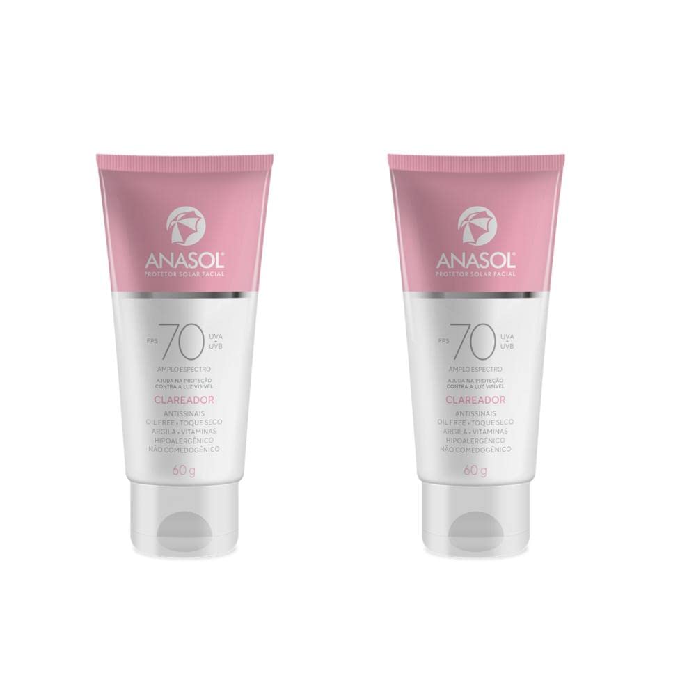 COMBO 2 UN PROTETOR SOLAR FACIAL CLAREADOR ANASOL FPS 70 VEGANO