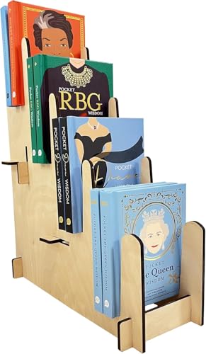 Wood Display Stand - Plates, Art Prints, Artwork, Pictures, Books, Stationery, Records, Magazines & More - Trade Shows, Farmers Markets & At Home Use - Sturdy & Stylish (Natural, Small)…