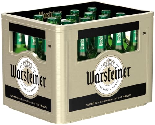 Warsteiner Pilsener Herb Flaschenbier, MEHRWEG im Kasten, Doppelt gehopftes Pils Bier, 20er Kiste (20 x 0.5 l)