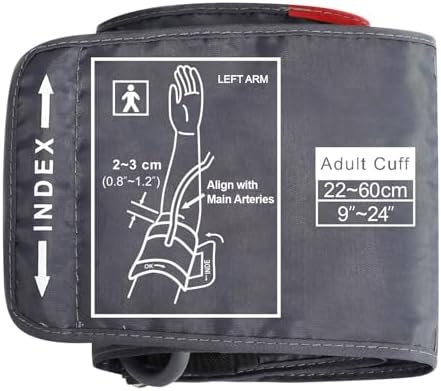 Extra Large Blood Pressure Cuff -6 Connectors, ELERA Replacement Extra Large Cuff Applicable for 22-60CM Big Arm, Compatible with Omron BP Monitors