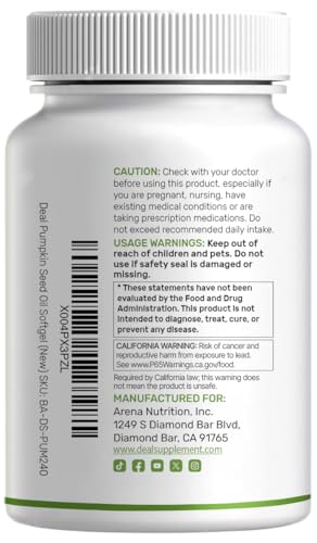 DEAL SUPPLEMENT Pumpkin Seed Oil with Saw Palmetto