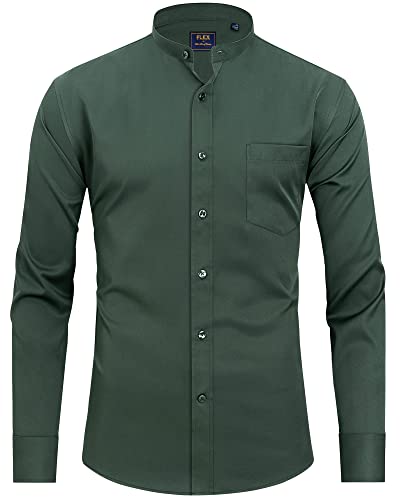 Amazon.com: J.VER Men's Nehru Collar Shirts Business Casual Long