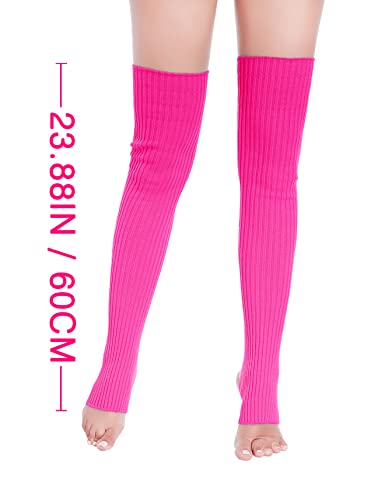 V28 Women’s Neon Knit Leg Warmer For 80S Party Dance Sports Yoga (61-Rose) #TOP2