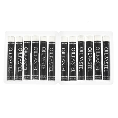 PATIKIL White Oil Pastels, 12Pcs Soft Oil Crayons Creamy Pastels Stick Art Supplies for Art Painting Drawing Blending Graffiti for Artists Beginners