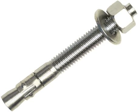 Wej-It Ankr-TITE ATSS Wedge Anchor, 316 Stainless Steel, Meets QQZ-325Z Type II Class 3 and GSA FFS-325 Group II Type 4 Class 1 Specifications, 5/8" Diameter, 6" Length, 4" Threaded Length (Pack Of 5)
