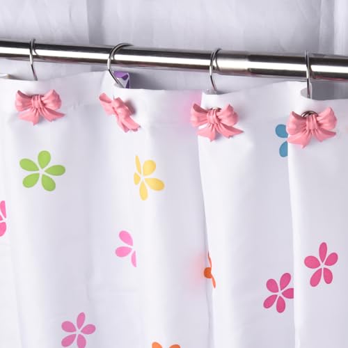 12 pcs Bow Knot Shower Curtain Hooks,Home Decorative Shower Curtain Rings - image 2