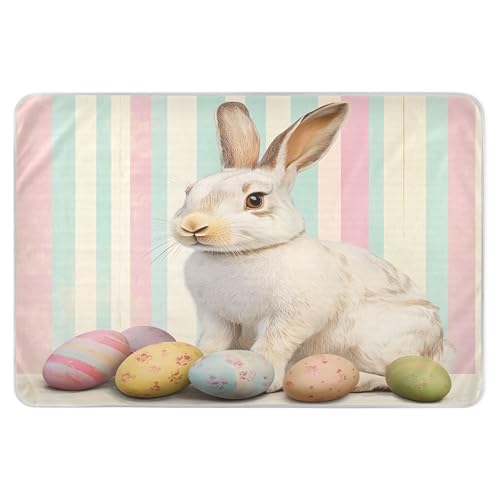 Takiito Easter Bunny Eggs Bed Pad Reusable Bed Underpad Washable Waterproof Leak-Proof Quick Dry Incontinence Pee Pad for Toddlers Kids Adults Pets 34x52 in