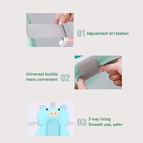 Image of Baby Bath Support Cushion, Floating Adjustable Soft Bath Pillow, Cushioned Support Parent Assist Tray Infant Bath Support Seat Baby Bath Pillow for Newborn Infants (Light Blue)