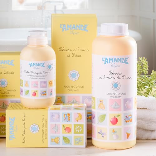 Miniatura 7 de L Amande - Almidón De Arroz Para Bebé, Talco Perfumado En Polvo Para Niños Y Bebés, Refrescante Y Emoliente Contra Enrojecimientos E Irritaciones, Polvo Aterciopelado Natural Enfant, 150 G