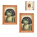 JINJUMEI 2PCS Funny Frog Magnet, Frog Magnets for Fridge, Cute Retro Mini Framed Art Magnet, Vintage Style Oil Painting Art Magnet, Cute Bob Haircut Toad Decor for Fridge, Locker, Dishwasher