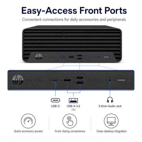 Image of HP Elite 805 SFF Business Desktop, AMD Ryzen 5 (Beat i7-11700T), Ultra-Quiet Design, 32GB DDR5 RAM, 1TB PCIe SSD, Dual 4K Display Support, USB-C, Wi-Fi 6, Keyboard & Mouse, Windows 11