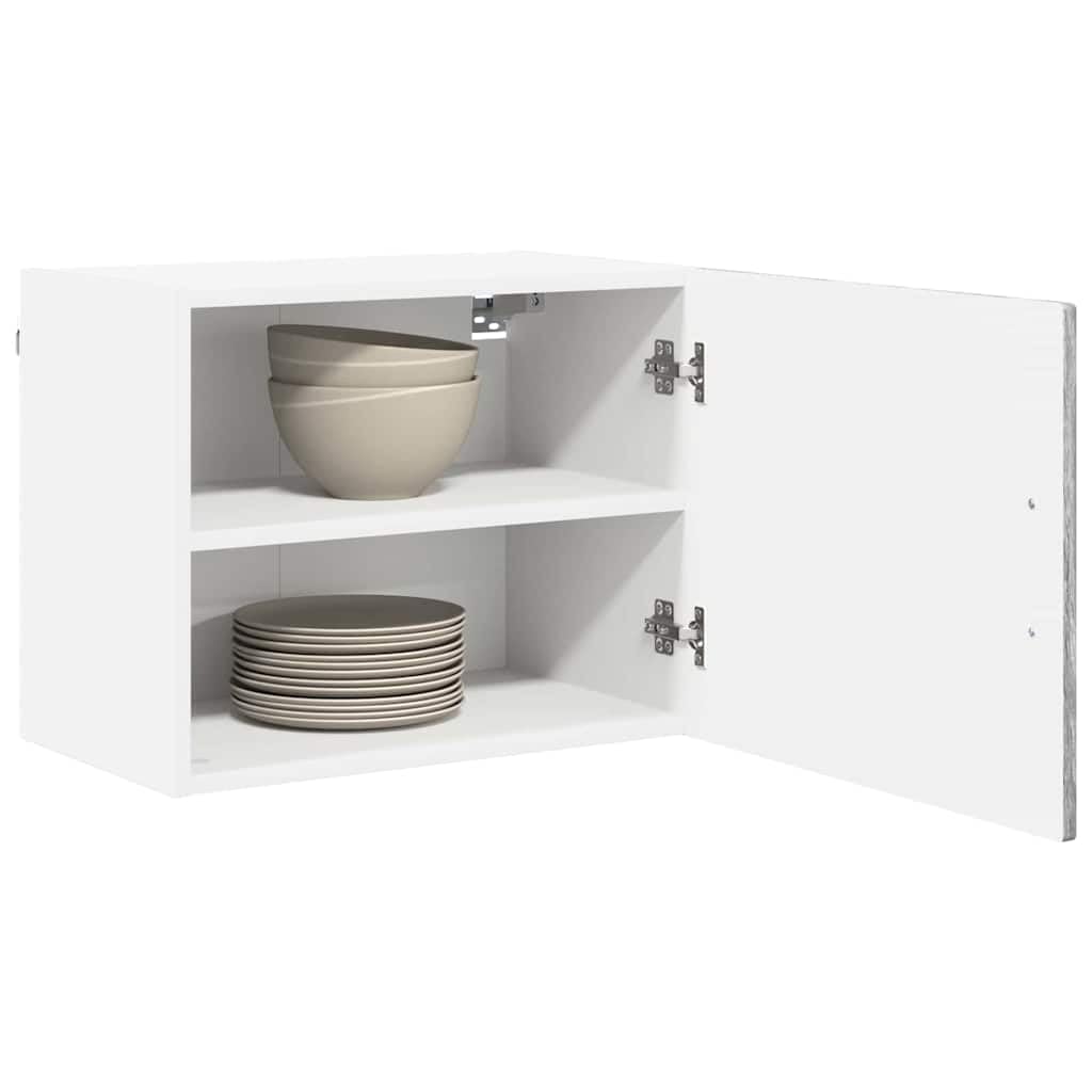 Wandschrank Porto Holzwerkstoff grau Sonoma 50 x 31 x 40 cm mit Tür 1 Regal wandmontiert für Vorrat und Küchenorganisation