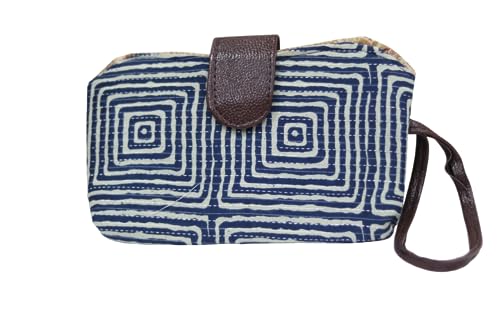 Image of P S Traders Online Women's Traditional Ikkat Cotton 5 Pieces Combo Bag - Blue