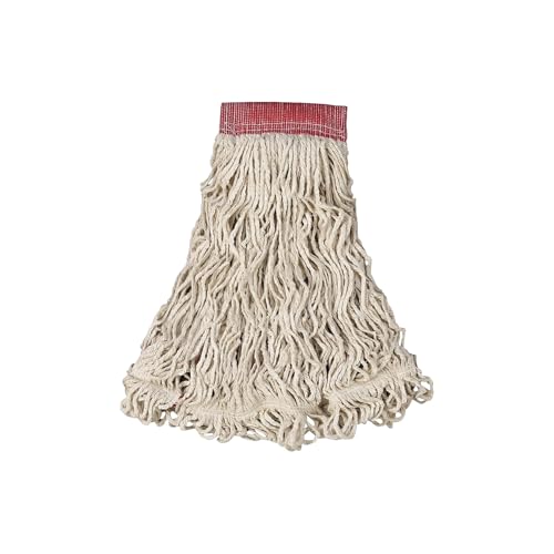 Rubbermaid Commercial Products Swinger Loop Mop Head Replacement, 5-Inch Headband, White, Heavy Duty Cotton/Synthetic Industrial Wet Mop for Floor Cleaning Office/School/Stadium/Lobby/Restaurant image 3