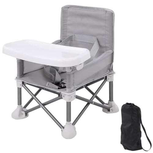 Image of Portable Baby Foldable High Chair with Detachable Feeding Tray, Kids Dining Booster Seat with Safety Belt, Lightweight Foldable Infant Feeding Chair for Home, Dining & Travel