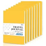 feela 8 Pack Soft Cover Notebooks A5 Lined Journal Notebooks College Ruled for Work, Lined Travel Journal for Women Men, Note Taking Notepad School Supplies Business Writing Note Books, Yellow