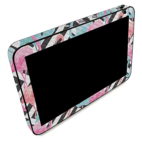 Image of MightySkins Carbon Fiber Skin Compatible with Amazon Echo Show 8 (Gen 2) - Pop Flamingo | Protective, Durable Textured Carbon Fiber Finish | Easy to Apply | Made in The USA