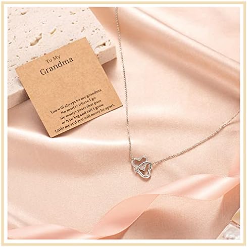 Aunis Grandma Necklace Interlocking Heart Jewelry Gifts for Grandma Nana from Granddaughter