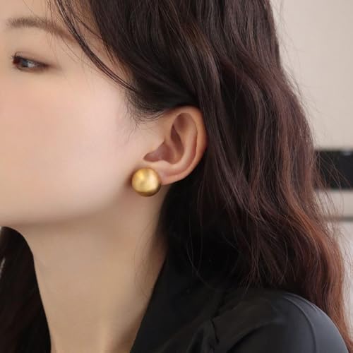 Stud Earrings for Women Half-ball Mattle Gold Sliver Studs Gold Brushed Button Earrings for Women Fashion Vintage Stud Earrings for Party3