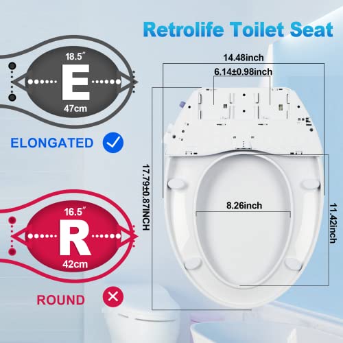Bidet Toilet Seat Elongated,Non-Electric Bidet Seat,Toilet Water Spray,Bidet Attachment For Toilet Dual Nozzle With Self Cleaning, Adjustable Water Pressure, White - Slow Close Toilet Cover #TOP5