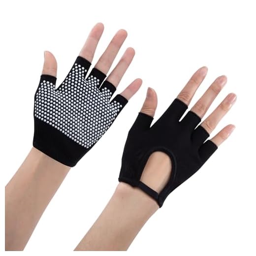 ZLLkeji Guantes de Yoga Antideslizantes para Mujer Guantes de Entrenamiento Transpirables Cómodos Guantes Sin Dedos para Pilates, Danza, Yoga Aéreo, Fitness, Gimnasia Negro…