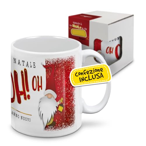 mugnue Tazza Mug Tazza Natale Tazze Natalizie Regali Natale Economici Tazza Colazione con Scatola Regalo Bianca (Elfo OH OH OH Buon Natale)
