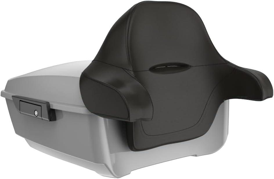 Advanblack Billiard Gray King Tour Trunk Pack Black Latches Compatible with Harley Touring 14-25 Road King Road Glide Street Glide - Weather Resistant, Spacious Storage, Easy Installation