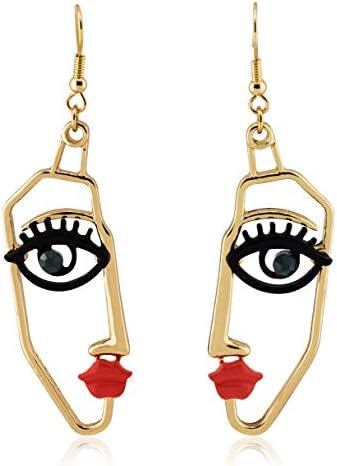 Women's 18k Gold-Tone Plated Face Statement Dangle Drop Earrings