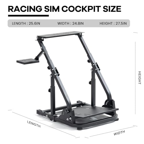 Image of Anman Racing Wheel Stand Pro Fit For Logitech G27 /G29 /G920 Fanatec Thrustmaster Adjustable Gaming Steering Wheel Shifter Mount Racing Simulator Cockpit Foldable Without Pedal & Steering Wheel-Desktop