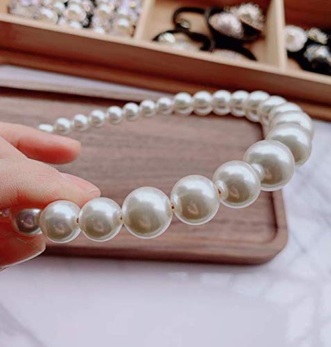 Miniatura 3 de 1 diadema de perlas, elegantes diademas de perlas de imitación blancas para el cabello, accesorios para el cabello para mujeres y niñas