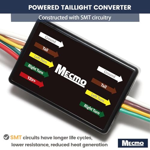 Image of MECMO 4-Way Flat Trailer Wiring Harness 56331 for 2011-2020 Dodge Grand Caravan, 2011-2016 Chrysler Town and Country, 2021-2022 Chrysler Grand Caravan, Plug n Play 4 Prong Tow Hitch Wire T-Connector