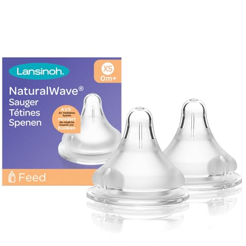 Lansinoh NaturalWave Copa de succión (tamaño XS, flujo de leche muy lento, especialmente para recién nacidos, a partir de 0 meses, 2 unidades)